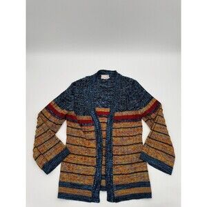 VTG Donnkenny 70s Cardigan Women's Medium Multicolor Striped 100% Acrylic Preppy